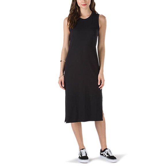 midi dress and vans